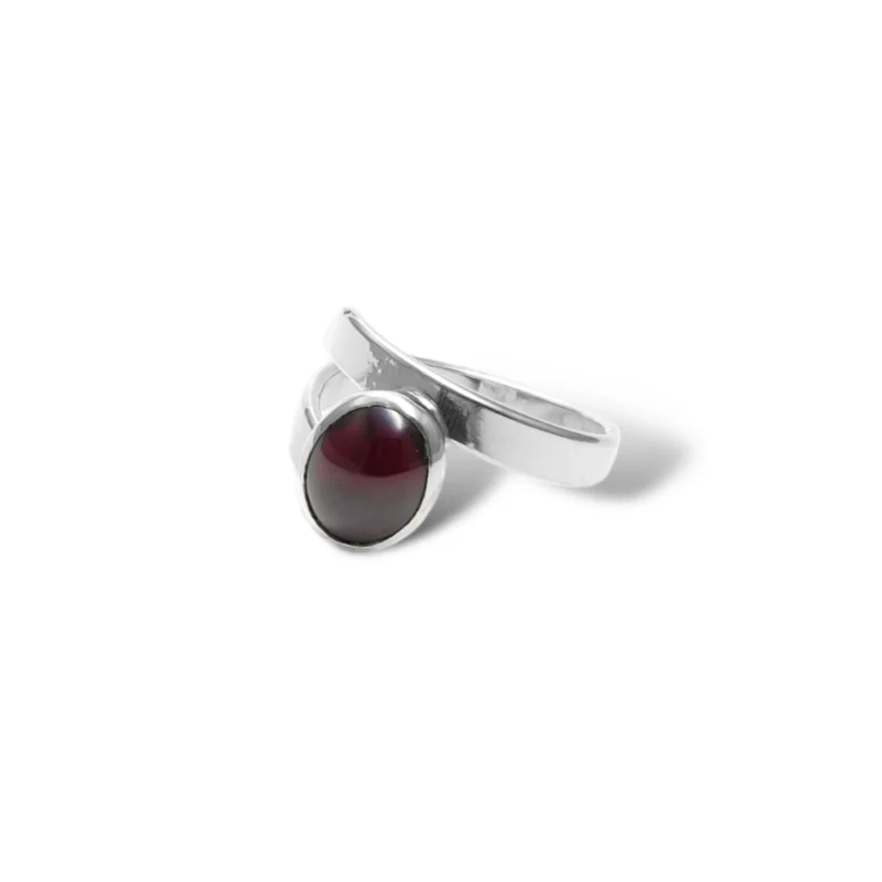 Sterling silver and 10x8mm Garnet ring